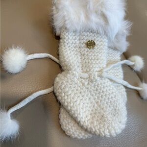 Cozy White Knit boots socks for Kids